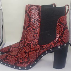 CHARLES DAVID FAUX SNAKE SKIN BOOTS